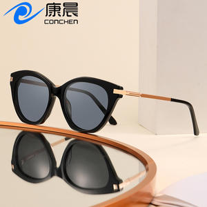 Lunettes de soleil Conchen Cat Eye en acétate, monture noire, verres TAC, protection UV400, unisexe, lunettes de soleil tendance - Product Image 1
