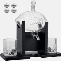 Ensemble de carafe à whisky, tequila et liqueur de football avec verres, bec verseur et refroidisseur de football