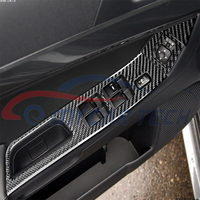 Autocollant de garniture de panneau de commande de lève-vitre en fibre de carbone pour Mitsubishi Lancer EVO X 2008-2015 LHD/RHD