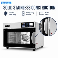 Four à convection commercial CK06 60L/95L/120L en acier inoxydable 304, 5 plateaux, double ventilateur, verrou de sécurité électronique