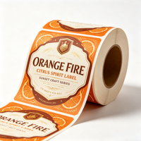 Étiquettes personnalisées pour vin, motif agrumes orange, autocollantes, résistantes aux UV, imperméables, en feuille d'or vintage, pour artisanat