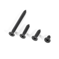 Vis noire en acier inoxydable M4x10 vis à tête cruciforme plate autotaraudeuse fixations de meubles vis à tête fraisée pour bois