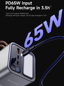 แบตสำรอง <span class=keywords><strong>YOOBAO</strong></span> H5 Pro ความจุสูง 50000mAh ชาร์จเร็ว 100W สำหรับแล็ปท็อป พร้อมไฟ LED หน้าจอแสดงผลแบบดิจิตอล และสายคล้องคอ - Product Image 4