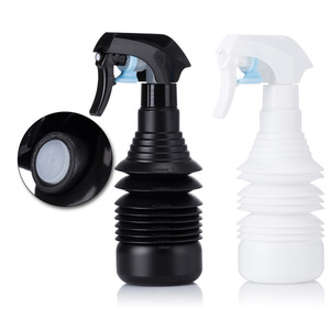 Telescopic <b>Spray</b> Bottle 200ml Retractable Foldable For Hair <b>Styling</b> Black And White - Product Image 1