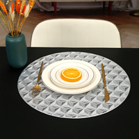 Tapis de table rond moderne en PVC 38x38cm, pour la maison, la cuisine, l'hôtel, le restaurant occidental, isolation thermique durable, anti-chaleur, antidérapant