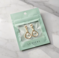 Sacs personnalisés en aluminium laminé imprimé avec fermeture éclair à fond plat, mini pochettes pour boucles d'oreilles, sacs en plastique avec logos, sacs personnalisés en plastique