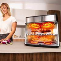 Four à friture à air chaud multifonctionnel en acier inoxydable OEM&ODM à double panier 9+9L pour 4 pizzas avec contrôle numérique et écran LCD pour usage domestique
