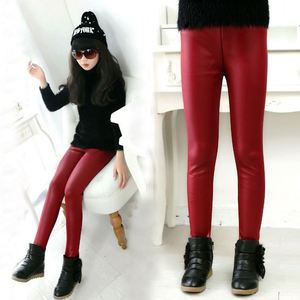 Pantaloni in <span class=keywords><strong>Pelle</strong></span> per Bambine Invernali, <span class=keywords><strong>Leggings</strong></span> in Ecopelle Spessa Felpata, Pantaloni a Sigaretta per Bambini, Pantaloni Caldi per Neonati, Pantaloni Slim - Product Image 2