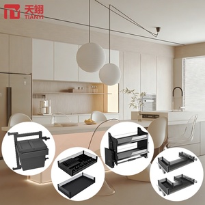 TIANYI Modern Multi-Function Stainless Steel <b>Kitchen</b> Lazy Susan Drawer Baskets <b>Corner</b> Cabinet Organizer Rotating <b>Storage</b> System - Product Image 1