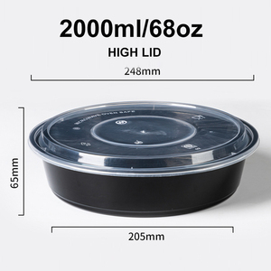 Restaurant Supermarché Ferme En Plastique Grand Rond Salade Fromage <span class=keywords><strong>Plateau</strong></span> Repas Fruits <span class=keywords><strong>De</strong></span> <span class=keywords><strong>Mer</strong></span> Cuit Snack Soupe Bol Boîte D'emballage Alimentaire - Product Image 6