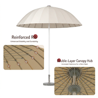 Parasol de jardin moderne Meiqi avec mât central, idéal pour patio, villa, plage, piscine, cour et usage commercial