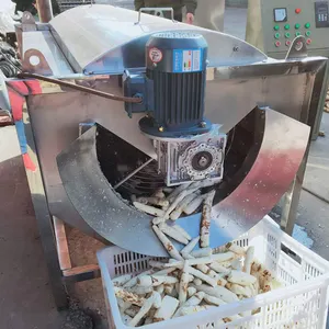 Mesin singkong besi tahan karat mesin pengupas kulit Manioc singkong segar