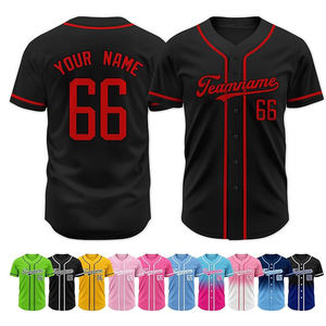 Maillot de softball respirant en maille de qualité supérieure pour homme, grande taille, avec nom d'équipe imprimé par <span class=keywords><strong>transfert</strong></span> thermique et patch brodé - Product Image 1