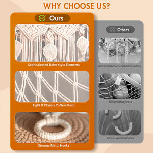 <span class=keywords><strong>Tapisserie</strong></span> murale moderne en macramé de Bohème pour décoration intérieure dans le salon ou la salle de bain pour pot de fleurs - Product Image 5