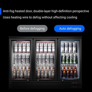 Réfrigérateur de bar encastrable sous comptoir avec portes en verre trempé double, élégant réfrigérateur intégré pour hôtel, café, bar commercial - Product Image 3