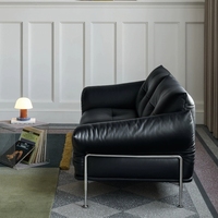 Canapé design Mid-antique Flo Petal Canapé rétro droit noir Art Salon en acier inoxydable de grande hauteur Canapé d'appartement