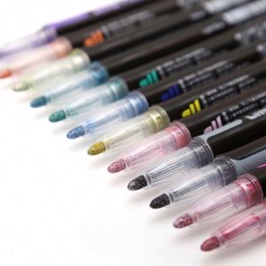 Gift Card Metallic Double Line Marker Writing <b>Drawing</b> Permanent Outline Pen - Product Image 3