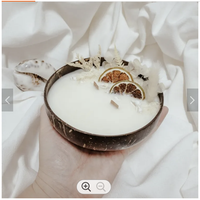 Bougie parfumée en bois de coquille de noix de coco, cire de soja naturelle biologique faite à la main, marque privée personnalisée