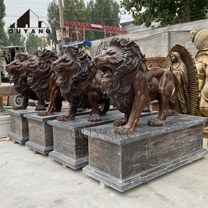 รูปปั้นทองสัมฤทธิ์รูปสัตว์ทำจากทองเหลืองรูปปั้นสิงโตประตูหน้าสำหรับสวนกลางแจ้งกำหนดได้เอง - Product Image 2