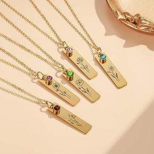 Collier <span class=keywords><strong>en</strong></span> acier inoxydable doré SongYi, vente chaude, variété de motifs floraux, cadeau personnalisé pour un anniversaire, la fête des mères, le bouddhisme - Product Image 2