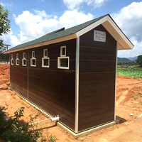 Toilettes portables en acier pour camping extérieur, unité de salle de bain mobile avec douche et toilettes
