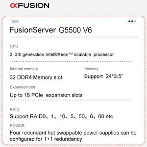 Servidores FusionServer XFusion G5500 V6, Servidores NAS, Servidores de IA Huawei con GPU, Rack para Aprendizaje Profundo, Servidor Xeon - Product Image 2