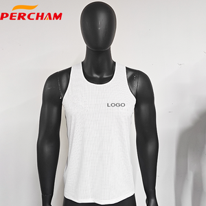 Thermoscellage soudé couture maillots hommes Marathon poids léger course couleur unie creux gilet Polyester hommes <span class=keywords><strong>Stringer</strong></span> débardeurs - Product Image 2