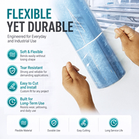 Rouleau de feuille de plastique PVC souple transparente YJ, imperméable, pour la construction et la protection des meubles