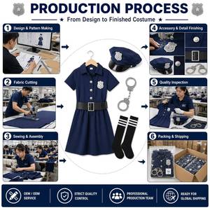 Nuevo Disfraz Azul para Niñas 2026, Disfraz de Policía para Halloween, Juego de Cosplay, Vestido de Mujer Policía para Niñas - Product Image 5