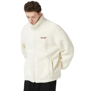 Clothing Manufacturer Winter Men Plus Size Custom Logo Embroidery Fleece Jacket Premium Zip Up Men's Sherpa Fleece Jackets