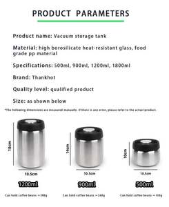 Vacare Modern Design Stainless Steel Vacuum-Sealed Food Storage Jar for <b>Tea</b> <b>Sugar</b> <b>Coffee</b> Beans Preservation Spoon Camping Use - Product Image 2