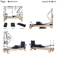 Appareil de Pilates Reformer Professionnel en Bois d'Érable, Silencieux, Lisse et Réglable, pour Entraînement Quotidien en Studio Commercial