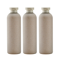 Bouteilles de shampoing, de lotion pour le corps et de soin des cheveux en paille de blé, à toucher doux, rechargeables, vides, de 250 ml, 400 ml, 500 ml, avec pompe distributrice