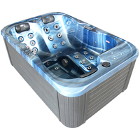 Baignoire de massage 3 personnes petit spa intérieur acrylique bain à remous d'angle