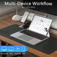 Nouveau clavier Bluetooth triple pliable avec pavé tactile, ultra-fin, rétroéclairage RGB, support détachable, rechargeable Type-C, compatible multi-appareils