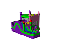 Château gonflable commercial arc-en-ciel avec toboggan, structure de jeu gonflable extérieure pour enfants, idéal pour les événements