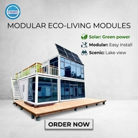 Maison conteneur CNMC de luxe, portable, préfabriquée, solaire, pliable, extensible avec panneaux, batterie et piscine à vendre