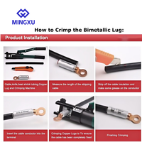 Connecteur métallique durable CE DTL 5 en cuivre et aluminium bimétallique, anneau rond à sertir, connexion sécurisée pour câble