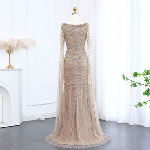 Jancember LSZ330 Kristall Quadratischer Ausschnitt Kleid Arabischer Luxus Abendkleid Meerjungfrau-Stil - Product Image 4