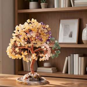 <span class=keywords><strong>Arbre</strong></span> à argent en cristal artisanal de 15 cm, base en <span class=keywords><strong>agate</strong></span>, pierre précieuse naturelle, Feng Shui, bonsaï, décoration de maison et de bureau, porte-bonheur - Product Image 3