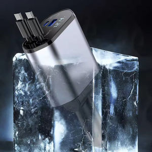 Cargador Rápido para Auto, Estación de Carga para Teléfono 4 en 1 con Pantalla LED Digital, 2 Cables Retráctiles Tipo C, Cargador Portátil para iPhone 16 - Product Image 4