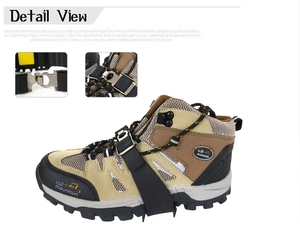 <span class=keywords><strong>Crampons</strong></span> d'escalade pliables robustes à 4 pointes en acier au manganèse avec revêtement antidérapant pour la marche sur glace et <span class=keywords><strong>sac</strong></span> de transport portable - Product Image 3
