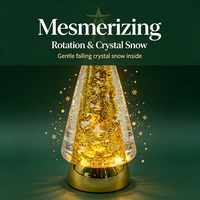 Fabrik-Großhandel Luxuriöse LED-Weihnachtsbaum-Glitzer-Wasserlaterne Musikalische Nachtbeleuchtung Festliche Tischdekoration Geschenk