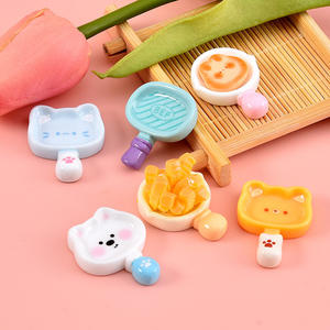 إكسسوارات بيت الدمى الكرتونية اللطيفة، مقلاة صغيرة مصغرة من الراتنج، كابوشون راتنجي مسطح الظهر لتزيين بيت الدمى - Product Image 2