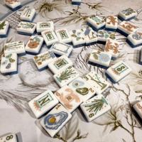 Juego de Mahjong Americano Portátil de Acrílico Azul de Lujo, Diseño Oceánico, Personalizado, Entretenimiento para Adultos, Gran Venta