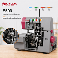 MYSEW E503 Machine à surjeter industrielle 2/3/4 fils, 110W haute puissance, 1200 points par minute avec système d'alimentation différentielle