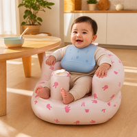 Siège de sol gonflable moderne pour bébé avec pompe à air intégrée, en forme de lapin, canapé portable pour apprendre à s'asseoir, en PVC, pour extérieur, salle de bain, chambre, salon