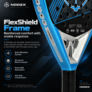 Raquette de padel NODEX P101-Blue 18K Carbon MAX Power FlexShield Frame Precision Control High Performance Nylon Net - Product Image 5
