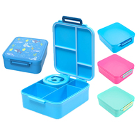 Personalisierte tragbare Tiffin-Lunchbox mit niedlichen Cartoon-Prints, Lebensmittelbehälter, Schul-Bento-Lunchbox für Kinder mit Thermoskanne und Besteck