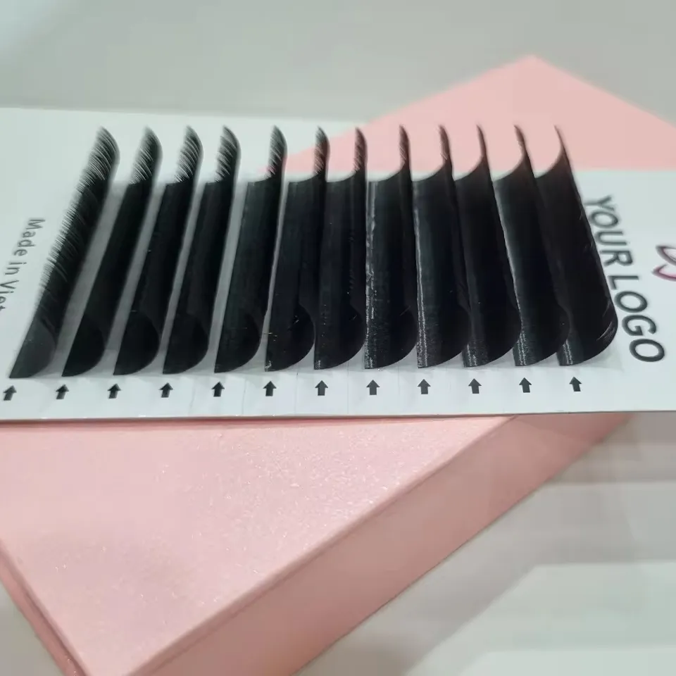 Hot Customize Logo Lash Plus Length 5mm 25mm Lashes Extensions Individual Lashes Eyelash High Quality Made In Vietnam